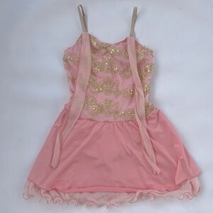 Revolution Dancewear Girls Peach Dress Style RC 16860 Size SA Great condition!
